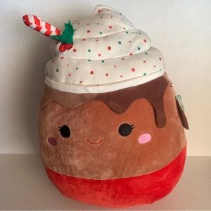 Squishmallows 16” Sivi the Hot Cocoa Chocolate Candy Cane Christmas Plush